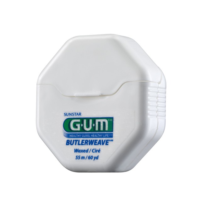 GUM 1155 Butlerweave Floss Waxed Waxed Kερωμένο Oδοντικό Nήμα 55m