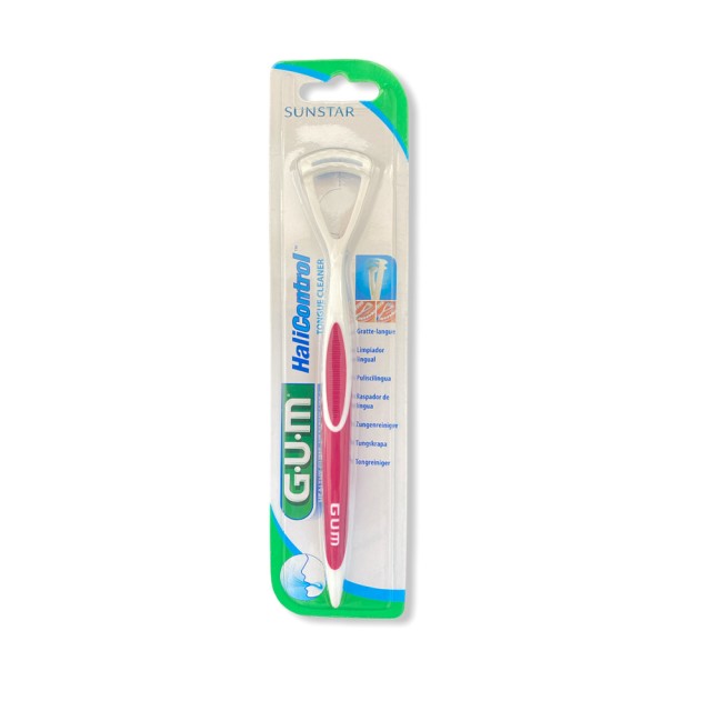 GUM 760 Tongue Cleaner Καθαριστής γλώσσας με διπλή δράση για καθαρή αναπνοή