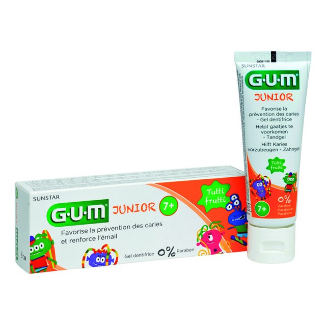 GUM Junior Toothpaste Παιδική Οδοντόκρεμα 1450ppm Tutti Frutti 7-12 Ετ?ν 50ml