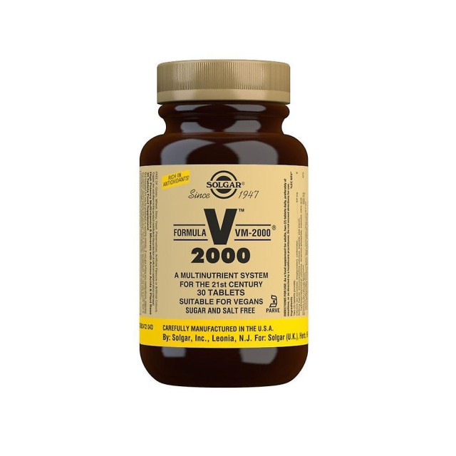SOLGAR Formula VM-2000 Πολυβιταμίνη για Ενέργεια & Τόνωση 30 ταμπλέτες