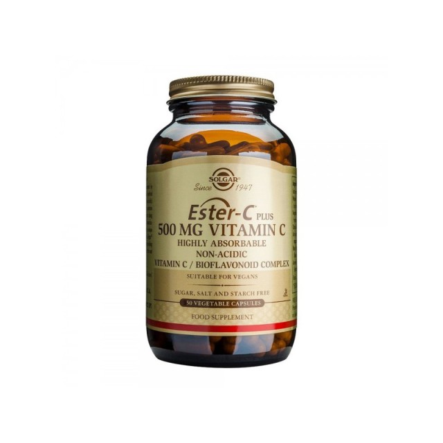 SOLGAR Ester-C Plus 500mg Συμπλήρωμα Διατροφής για το Ανοσοποιητικό 50 Φυτικές Κάψουλες