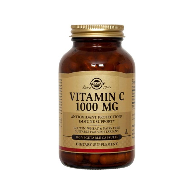 SOLGAR Vitamin C 1000mg Συμπλήρωμα Διατροφής για το Ανοσοποιητικό Σύστημα 100 Φυτικές Κάψουλες