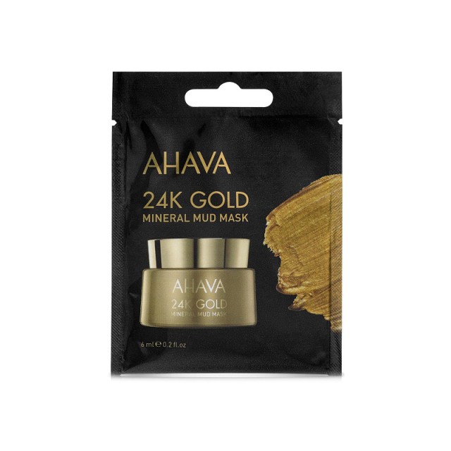 AHAVA Single Dose 24k Gold Mineral Mud Mask Μάσκα Προσώπου με Καθαρό Χρυσό για Σύσφιξη 6ml