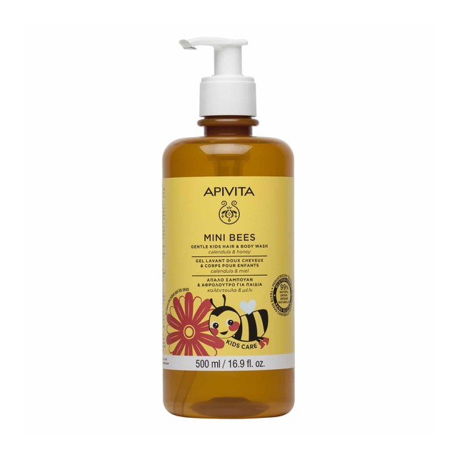 APIVITA Kids Παιδικό Αφρόλουτρο & Σαμπουάν Mini Bees με Καλέντουλα 500ml