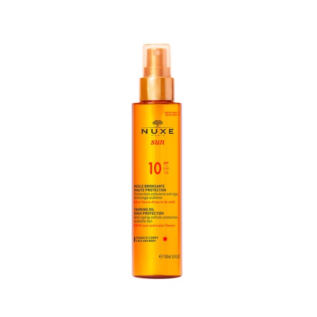 NUXE Sun Tanning Oil Λάδι Μαυρίσματος Για Πρόσωπο & Σώμα SPF10 150ml
