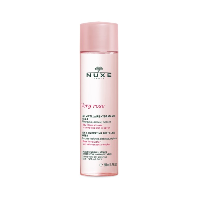 NUXE Very Rose 3 in 1 Soothing Micellar Water Απαλό Νερό Καθαρισμού με Ροδόνερο για Πρόσωπο & Μάτια 200ml