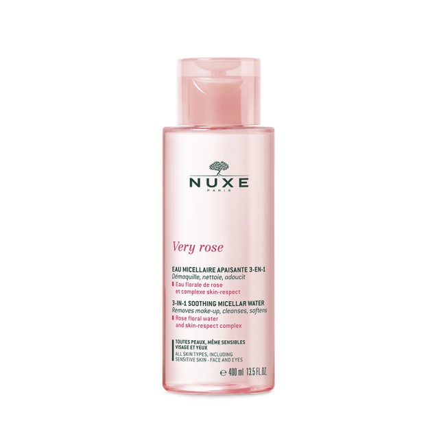NUXE Very Rose 3 in 1 Soothing Micellar Water Απαλό Νερό Καθαρισμού με Ροδόνερο για Πρόσωπο & Μάτια 400ml