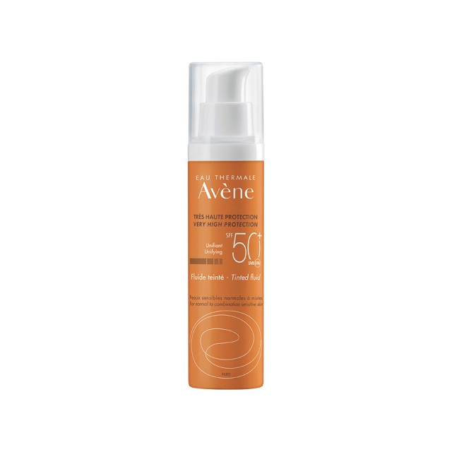 AVENE Fluide Tinted Waterproof Face Sunscreen SPF50 with Color Λεπτόρρευστο Αδιάβροχο Αντιηλιακό Προσώπου με Χρώμα για Κανονικό / Μικτό Δέρμα 50ml