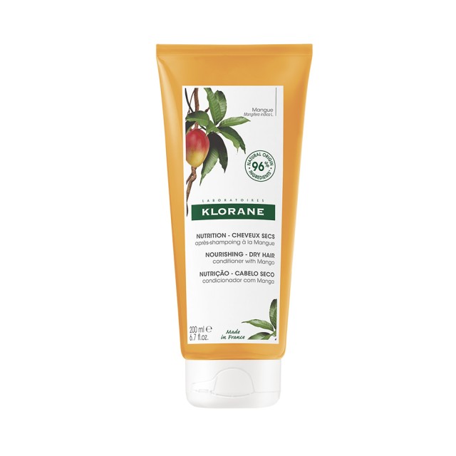 KLORANE Mangue Emollient Nourishing Cream Μαλακτική Κρέμα Θρέψης για Εύκολο Ξέπλυμα με Βούτυρο Μάνγκο 200ml