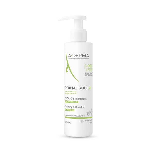 A-DERMA Dermalibour + Cica Αφρός Καθαρισμού Προσώπου - Σώματος για Ερεθισμένες / Εύθραυστες Επιδερμίδες 200ml