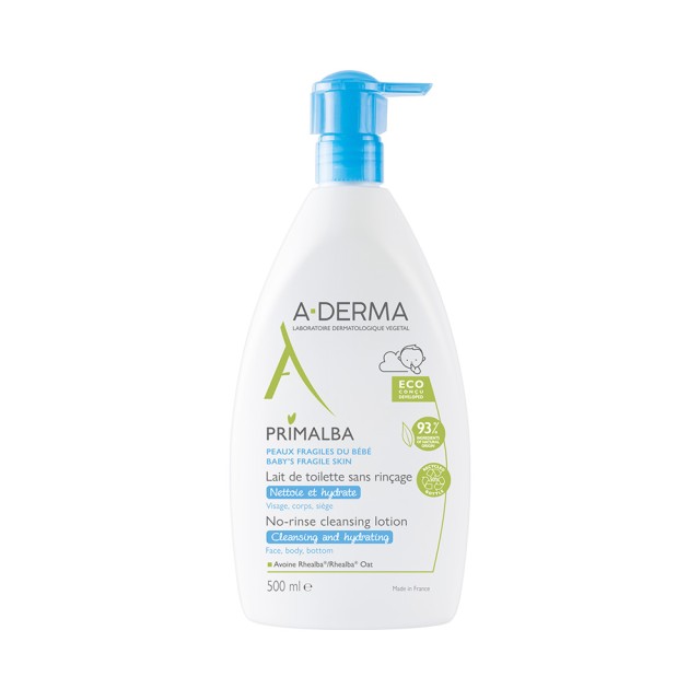 A-DERMA Primalba Gentle Cleansing Emulsion Απαλό Γαλάκτωμα Καθαρισμού για Βρέφη 500ml