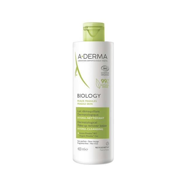 A-DERMA Biology Cleansing Milk Ενυδατικό Καθαριστικό Γαλάκτωμα Ντεμακιγιάζ 400ml