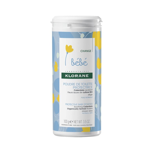 KLORANE Protective Baby Powder Προστατευτική Πούδρα Για Μετά Τον Καθαρισμό Του Μωρού 100gr