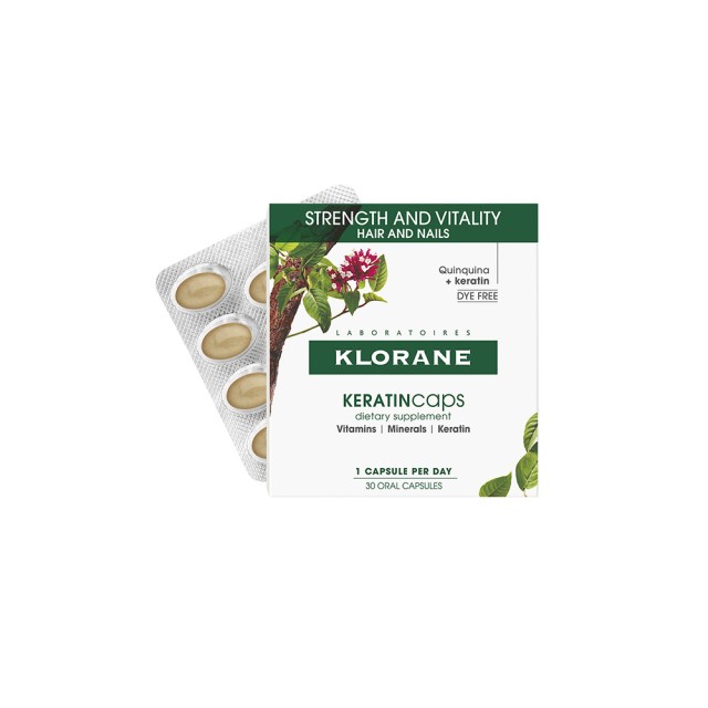 KLORANE Quinine Συμπλήρωμα Διατροφής για Μαλλιά και Νύχια με Κινίνη & Κερατίνη 30 Κάψουλες