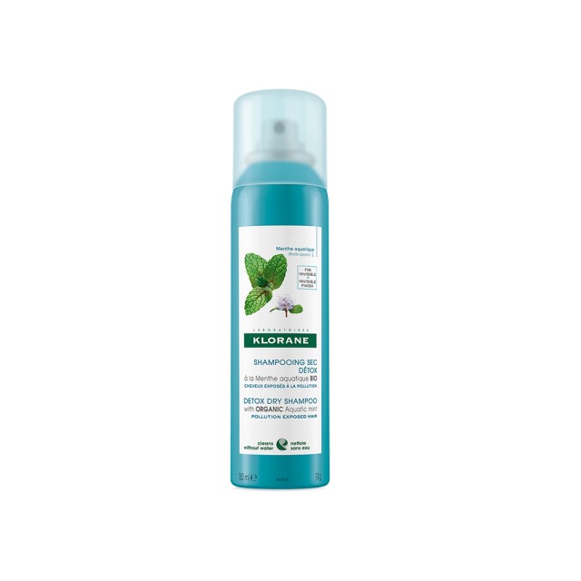 KLORANE Dry shampoo αποτοξίνωσης με Βιολογικ? Υδάτινη Μέντα - Για κάθε τύπο μαλλιών 150ml
