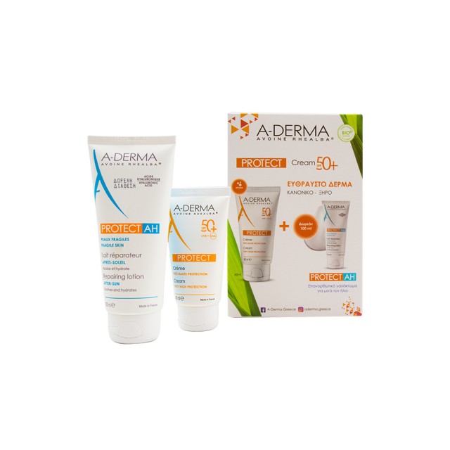 A-DERMA Protect Promo Αντηλιακή Κρέμα Προσώπου SPF50+ 40ml & Δώρο After Sun Protect AH 100ml