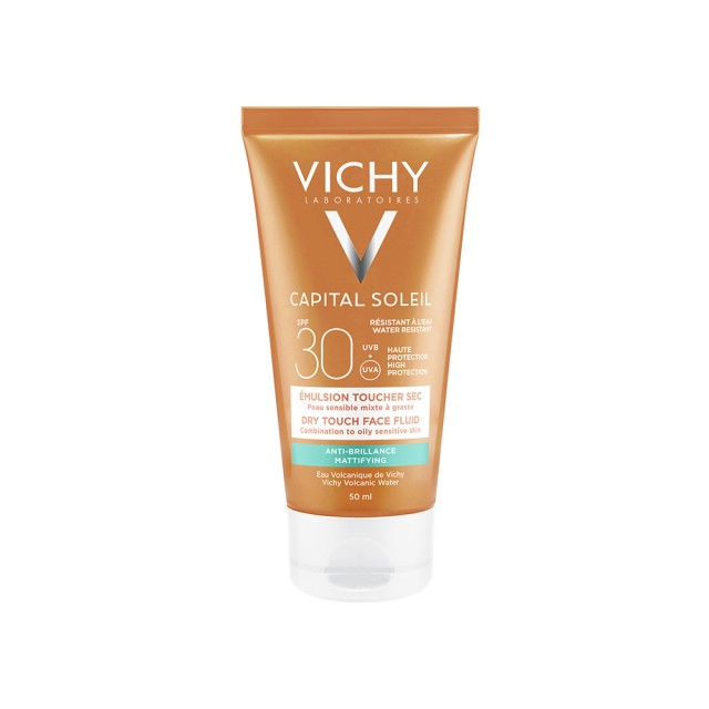 VICHY Capital Soleil Dry Touch Spf30 Αντηλιακή Κρέμα Προσώπου Για Ματ Αποτέλεσμα 50ml