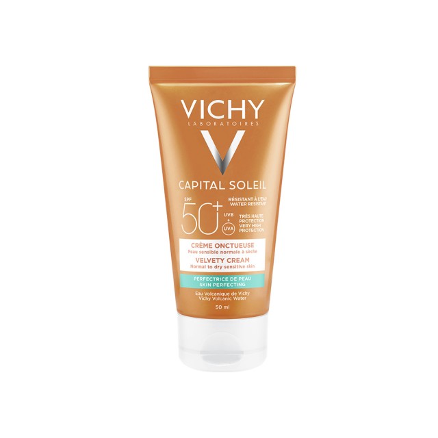 VICHY Capital Soleil Velvet Cream Spf50+ Αντηλιακή Κρέμα Προσώπου με Βελούδινη Υφή 50ml