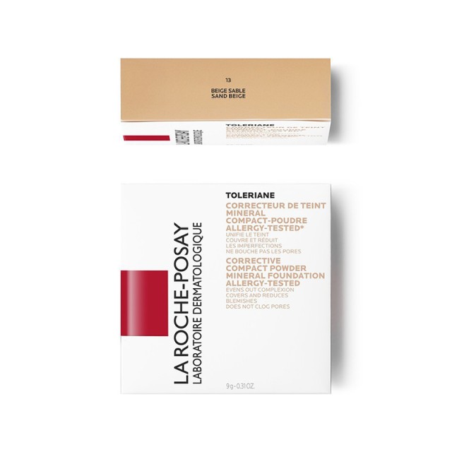 LA ROCHE POSAY Toleriane Teint Mineral Compact Powder SPF25 13 Beige Sand Διορθωτικό make-up σε μορφή πούδρας 9.5gr