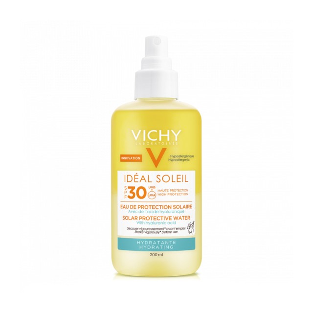 VICHY Capital Soleil Solar Protective Water Hydration Spf30 Νερό Προστασίας Από τον Ήλιο με Υαλουρονικό Οξύ για Ενυδάτωση 200ml