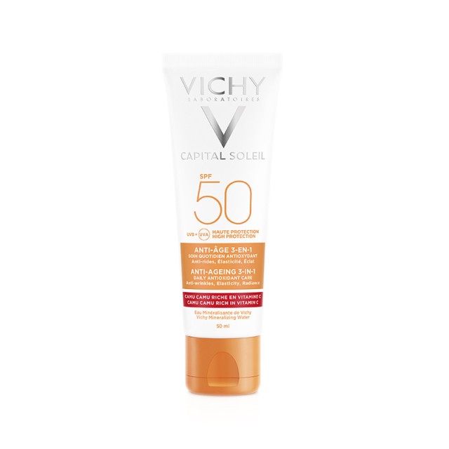 VICHY Capital Soleil Anti-Ageing 3In1 Spf50 Αντηλιακή Προσώπου κατά των Ρυτίδων 50ml