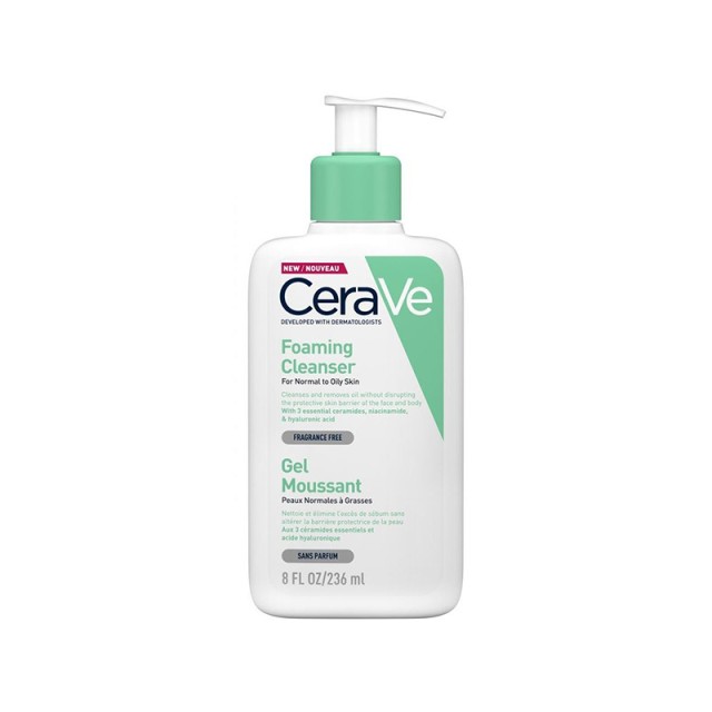 CERAVE Foaming Cleanser Gel Καθαρισμού για Κανονικές - Λιπαρές Επιδερμίδες 236ml