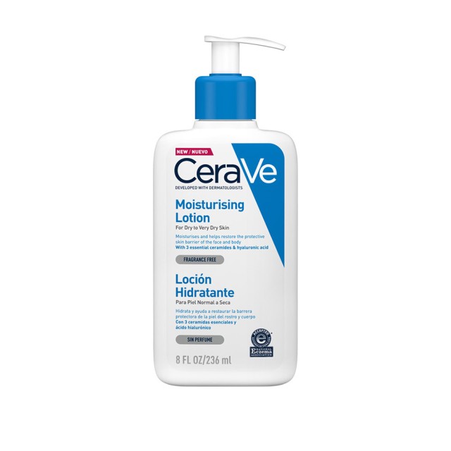 CERAVE moisturizing lotion Ενυδατικό Γαλάκτωμα Προσώπου & Σώματος για Ξηρές Επιδερμίδες 236ml