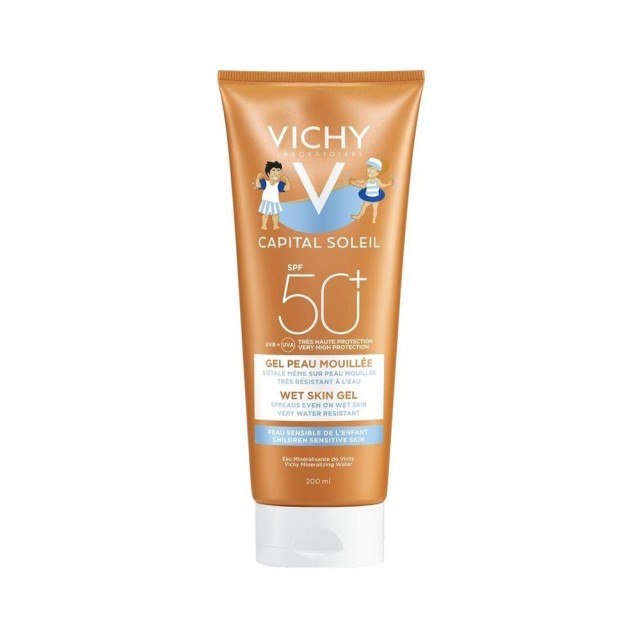 VICHY Capital Soleil Wet Skin Kid Spf50 Παιδική Αντηλιακή Κρέμα Προσώπου & Σώματος 200ml