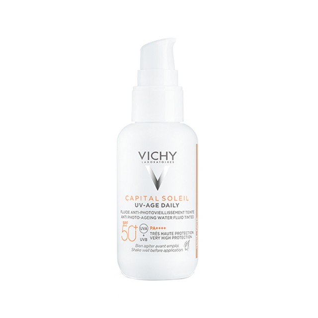VICHY Capital Soleil Uv-Age Tinted Light Spf50+ Αντηλιακό Προσώπου με Χρώμα Κατά της Φωτογήρανσης 40ml