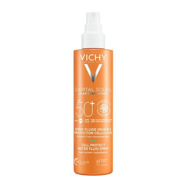 VICHY Capital Soleil Cell Protect Spray Spf50+ Αντηλιακό Γαλάκτωμα για Πρόσωπο και Σώμα 200ml