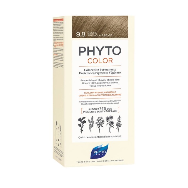 PHYTO Phytocolor 9.8 Ξανθό Πολύ Ανοιχτό Μπεζ