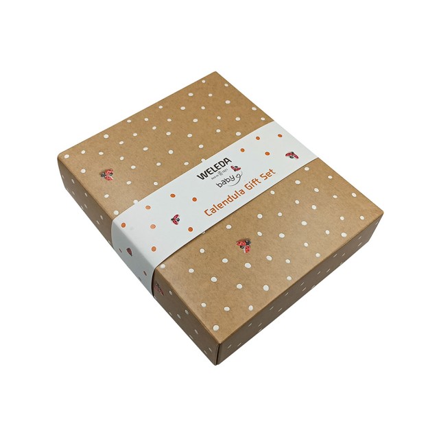 WELEDA Calendula Baby Gift Set Ladybug Κρέμα Αλλαγής Πάνας 75+10ml - Wash Lotion Σαμπουάν και Αφρόλουτρο για Βρέφη - Παιδιά 200+20ml - Οικολογικό Μασητικό
