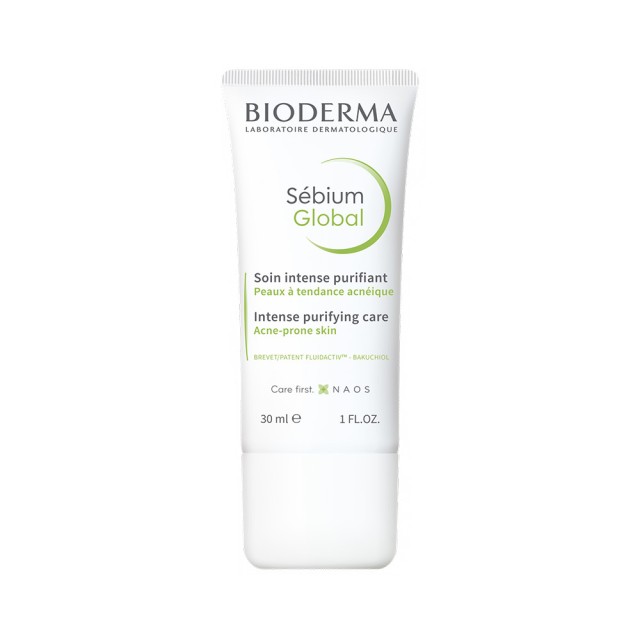 BIODERMA Sebium Global Ενυδατική Λεπτόρρευστη Κρέμα Προσώπου για Μικτές Επιδερμίδες κατά των Ατελειών & της Ακμής 30ml