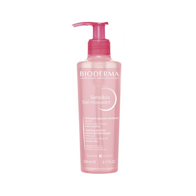 BIODERMA Sensibio Gel Moussant Τζελ Καθαρισμού που Καθαρίζει, Ενυδατώνει & Καταπραϋνει 200ml
