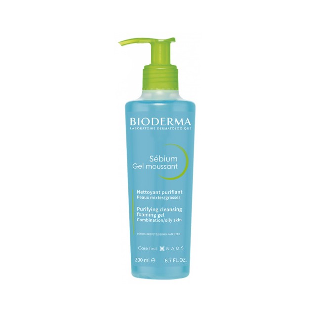 BIODERMA Sebium Gel Moussant Απαλό Gel Καθαρισμού για Λιπαρό/Μεικτό ή με Τάση για Ακμή Δέρμα 200ml