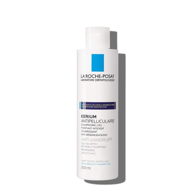 LA ROCHE POSAY Kerium Antipell Grass Gel Σαμπουάν Κατά της Λιπαρής Πιτυρίδας 200ml