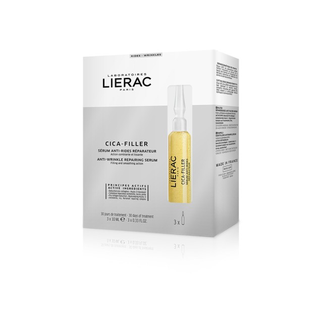 LIERAC Cica Filler Anti Wrinkle Repairing Serum Αντιρυτιδικός Ορός Προσώπου Επανόρθωσης 3x10ml