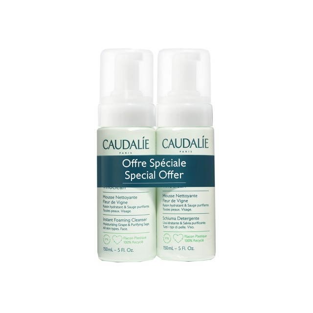 CAUDALIE Vinoclean Instant Foaming Cleanser 2x150ml