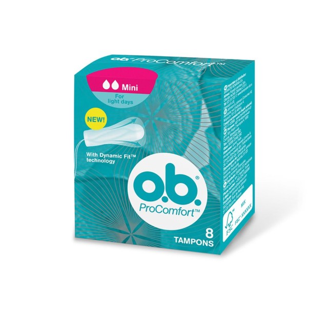 OB Pro Comf Mini 8 - Ταμπόν Για Χαμηλή Ροή 8 Τεμάχια