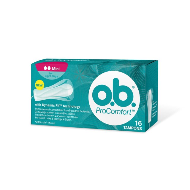 OB Pro Comfort Mini 16P - Ταμπόν Για Χαμηλή Ροή 16 Τεμάχια