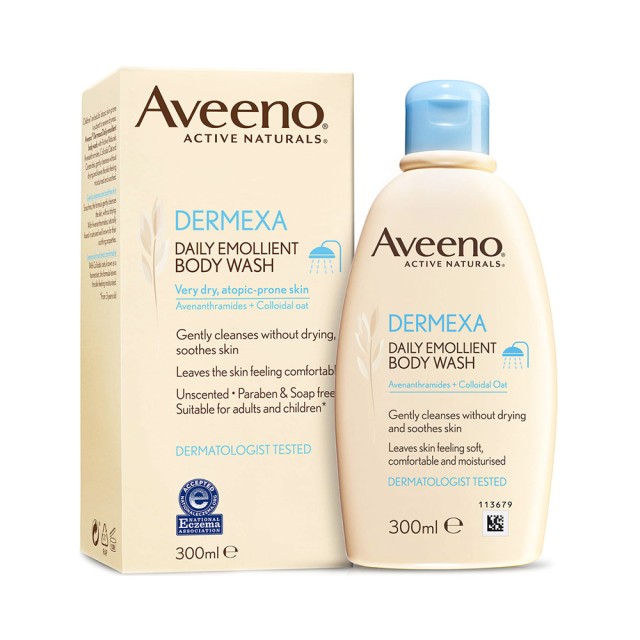 AVEENO Dermexa Body Wash Υγρό Καθαρισμού Σώματος Για Ατοπικό Δέρμα 300ml