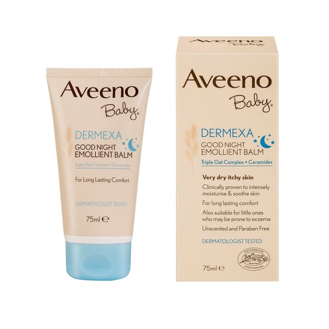 AVEENO Baby Dermexa Good Night Emollient Balm Καταπραϋντική Κρέμα Σώματος Για Τη Νύχτα 75ml