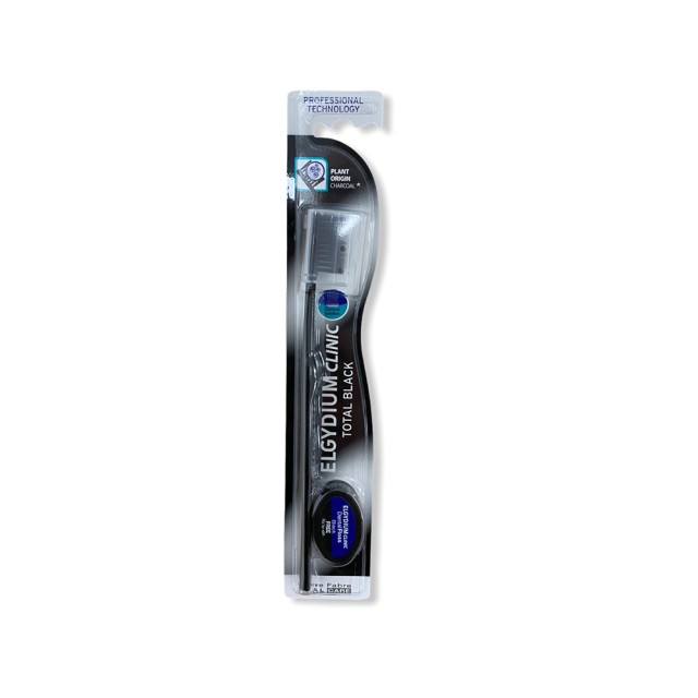 ELGYDIUM Clinic Total Black Οδοντόβουρτσα με ΔΩΡΟ Dental Floss Black Οδοντικό Νήμα 5m