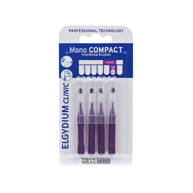ELGYDIUM Mono Compact Purple Μεσοδόντια Βουρτσάκια (0.8mm) 4τμχ