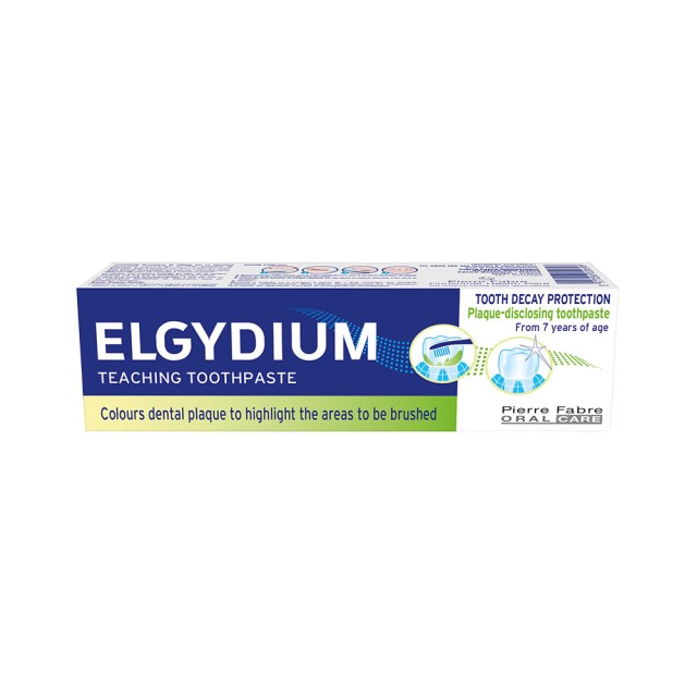 ELGYDIUM Teaching Toothpaste Tooth Decay Protection Plate Reveal Εκπαιδευτική Οδοντόκρεμα που Χρωματίζει την Πλάκα για Παιδι? από 7 ετ?ν 50ml