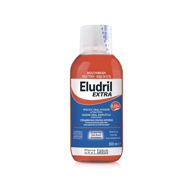 ELGYDIUM Eludril Extra 0,20% Στοματικό διάλυμα για βακτηριακή προστασία 300ml