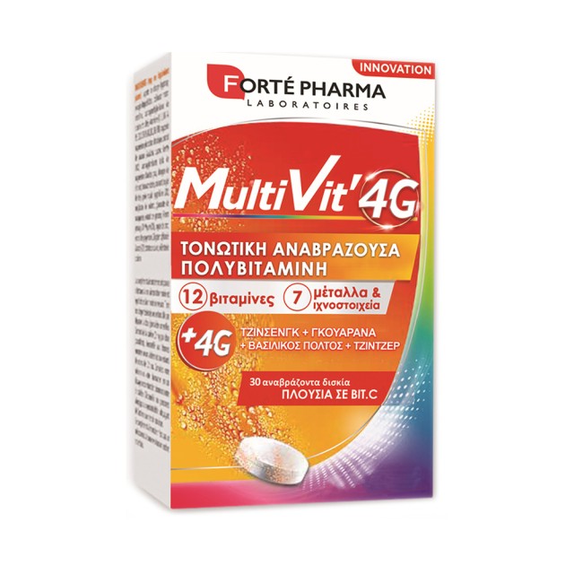 FORTE PHARMA Multivit 4G Senior Τονωτική Αντιοξειδωτική Πολυβιταμίνη 30 Δισκία