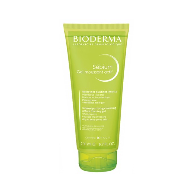 BIODERMA Sebium Gel Moussant Αφρίζων Gel Καθαρισμού Προσώπου για Ακνεϊκές - Λιπαρ?ς Επιδερμίδες 200ml