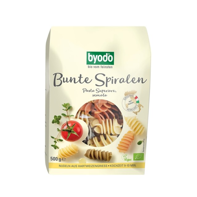 BYODO φουσίλι σιταριού τρίχρωμο 250gr
