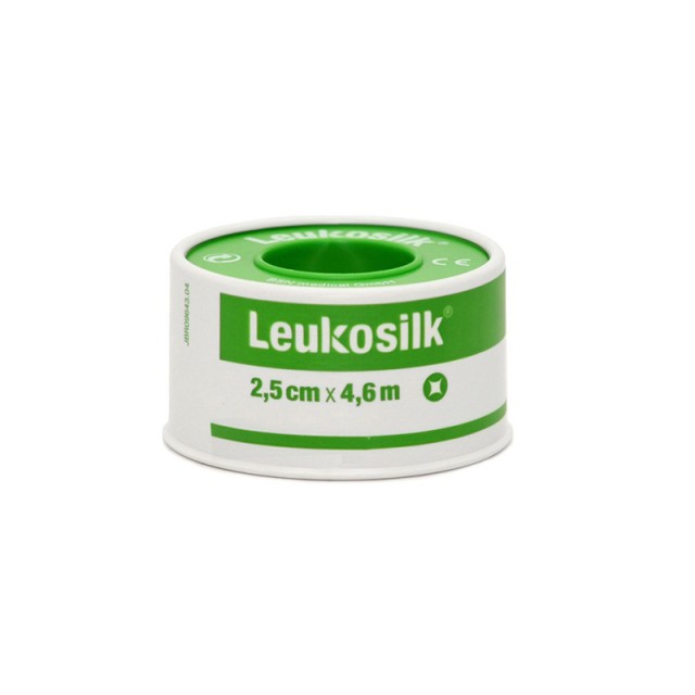 LEUKOSILK Επιδεσμική ταινία από μετάξι - 4,6 m x 2,5 cm